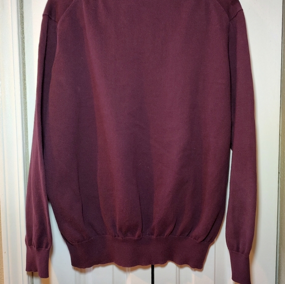 Men's Polo Ralph Lauren Sweater  Burgundy Lightweight Pullover Pima Cotton Large - Picture 5 of 7